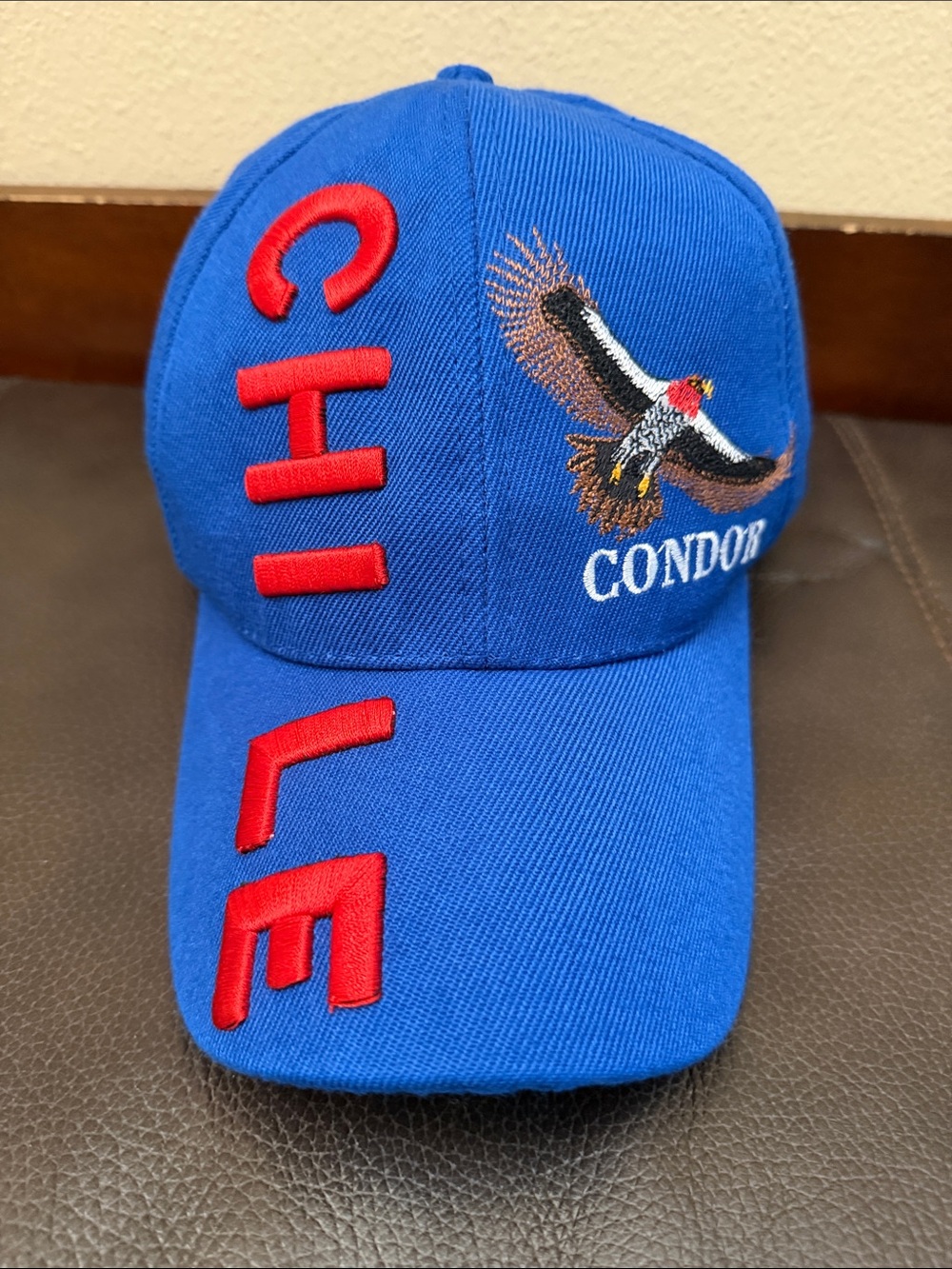 Chile Blue & Red Baseball Cap Features Embroidered Condor & Lettering